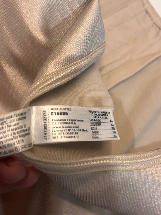 Leonisa Slimming Waist Cincher Corset with Latex, Beige/Champagne, size XL - Picture 11 of 14